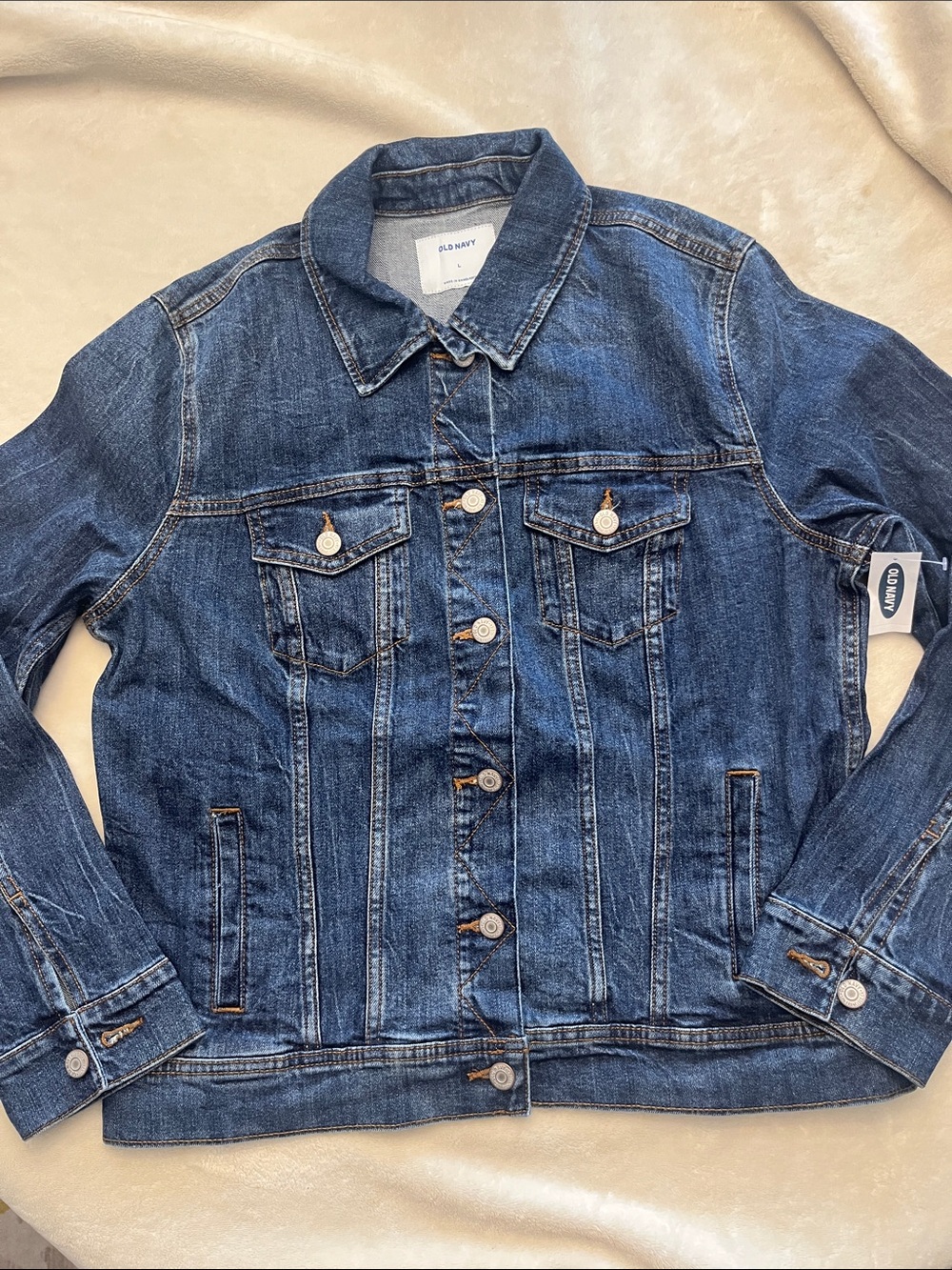 Old Navy Men's Blue Denim Jacket - Classic Trucker Style